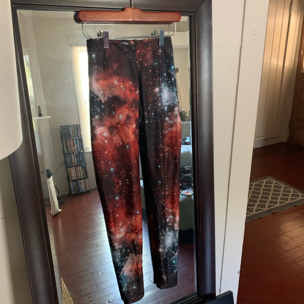 BlackMilk Clothing Red Galaxy Leggings